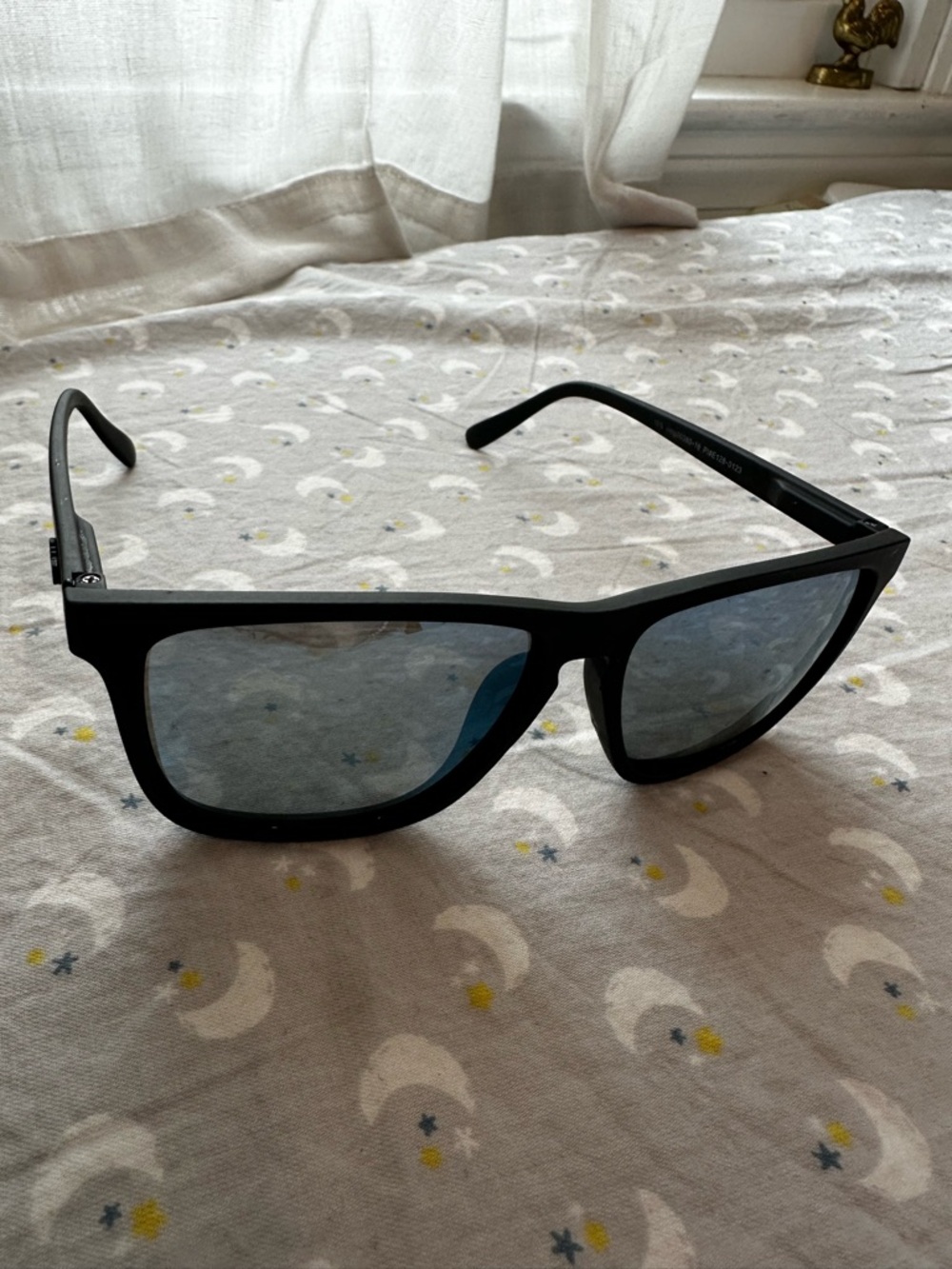 Black Frame Men’s Sunglasses with Blue Lenses